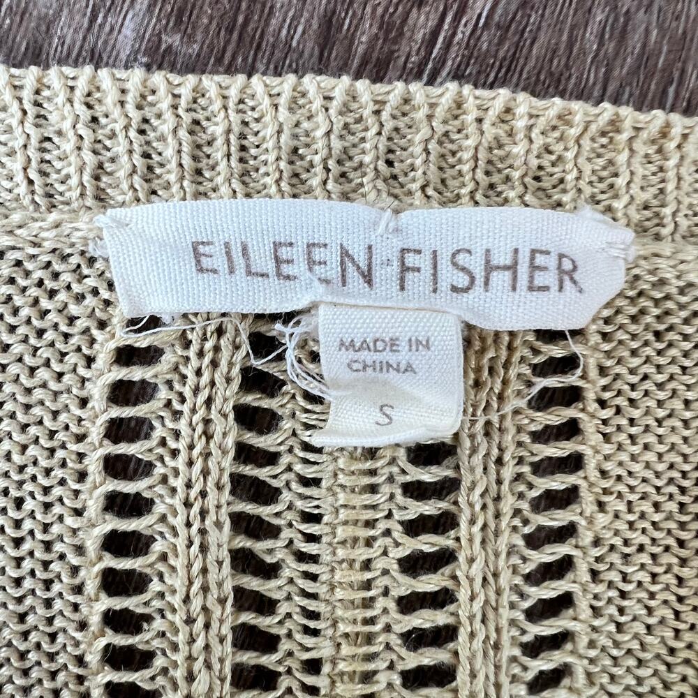 Eileen Fisher Peach Knit Long Sleeve Shirt Linen - Picture 4 of 4